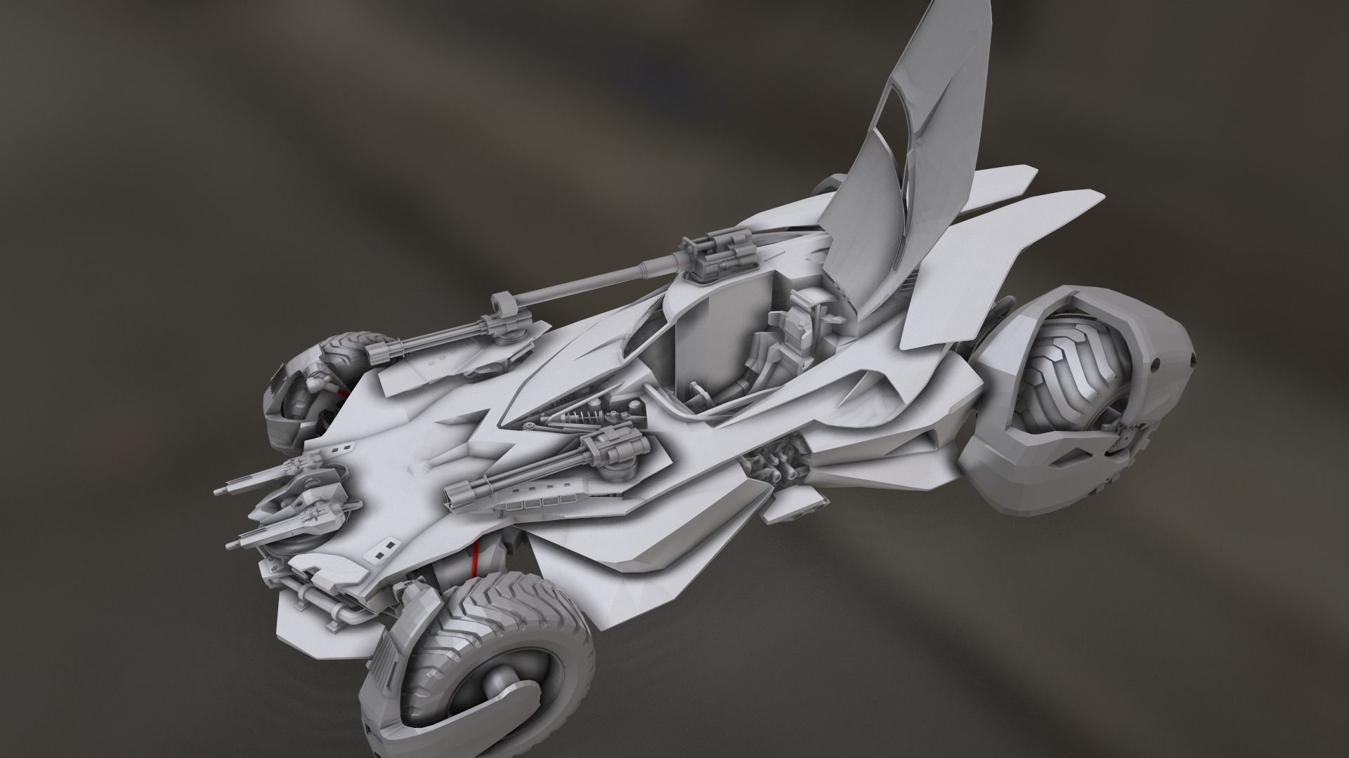 Batmobile JUSTICE LEAGUE STL  3D print model_4