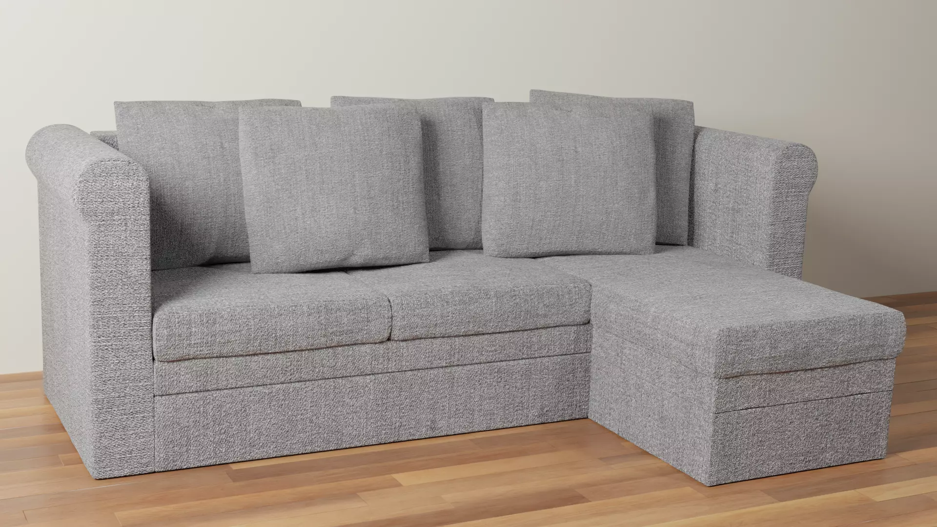 Grey couch 3D model_0