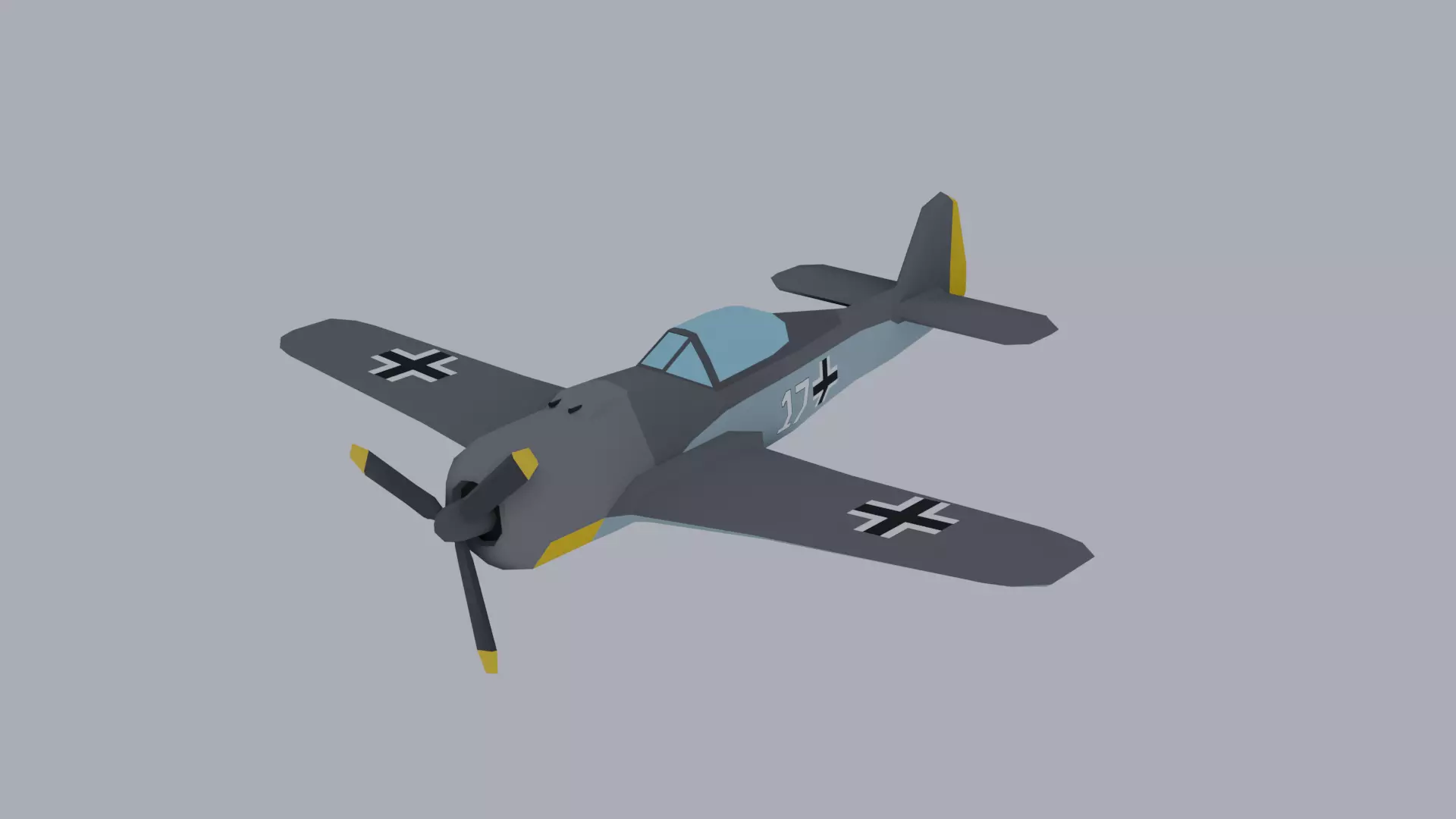 Low Poly plane FW190 Low-poly 3D model