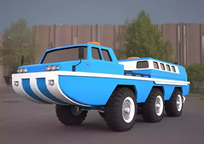 ZIL-49061 water and land vehicle 3d model