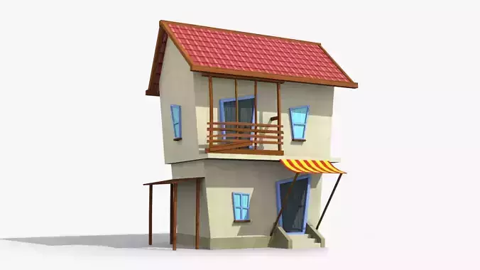 Cartoon House g Low-poly 3D model