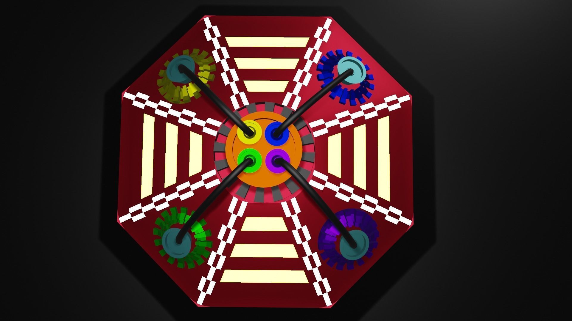 metal robot with wires 3D model_3