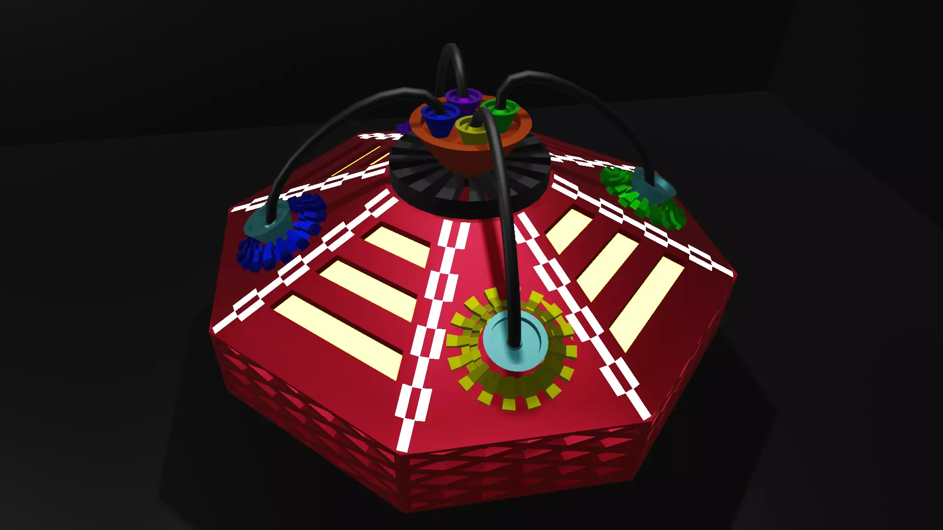 metal robot with wires 3D model_0