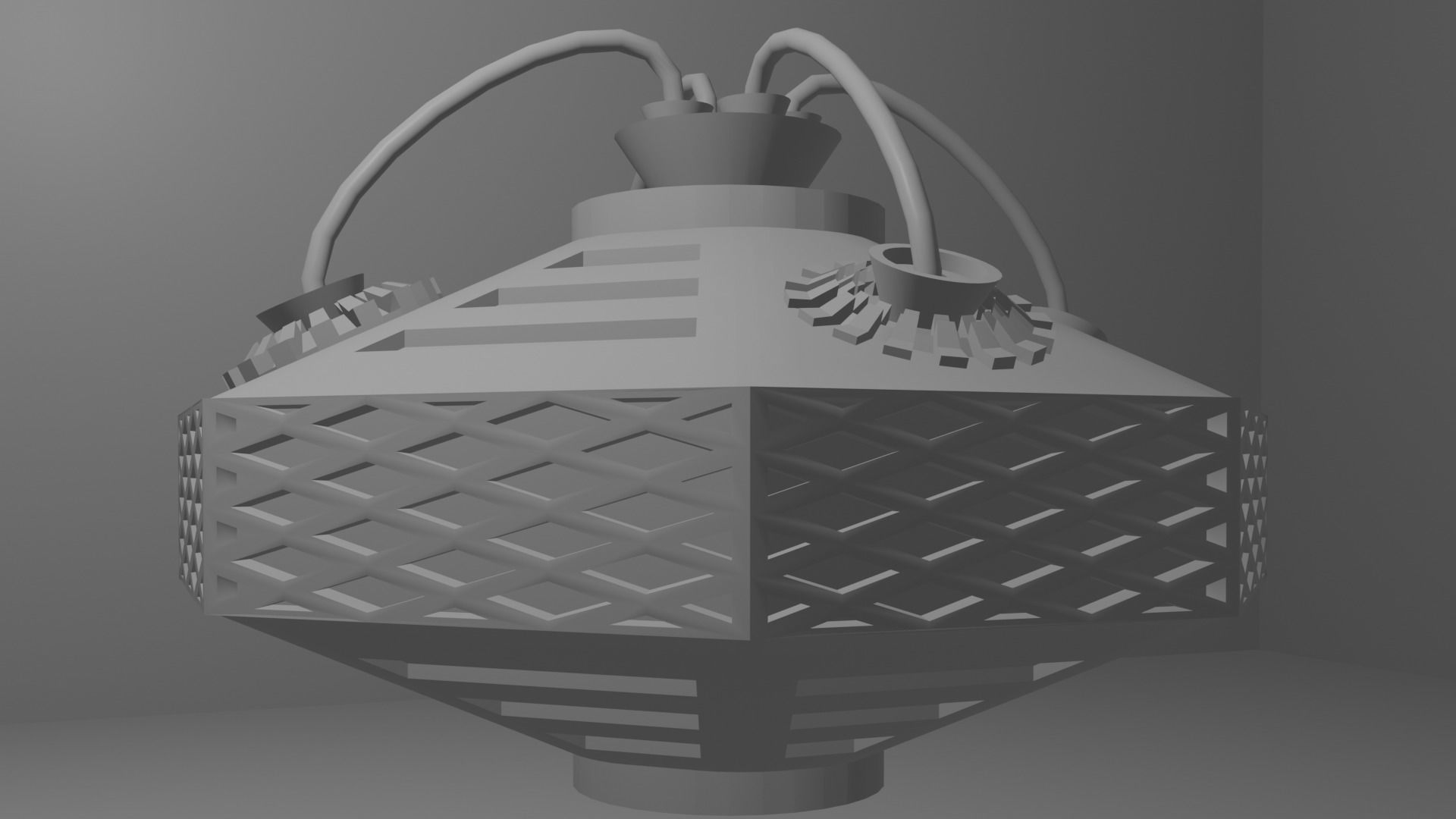 metal robot with wires 3D model_5