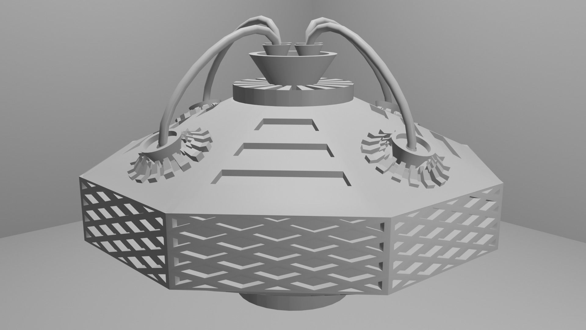 metal robot with wires 3D model_4