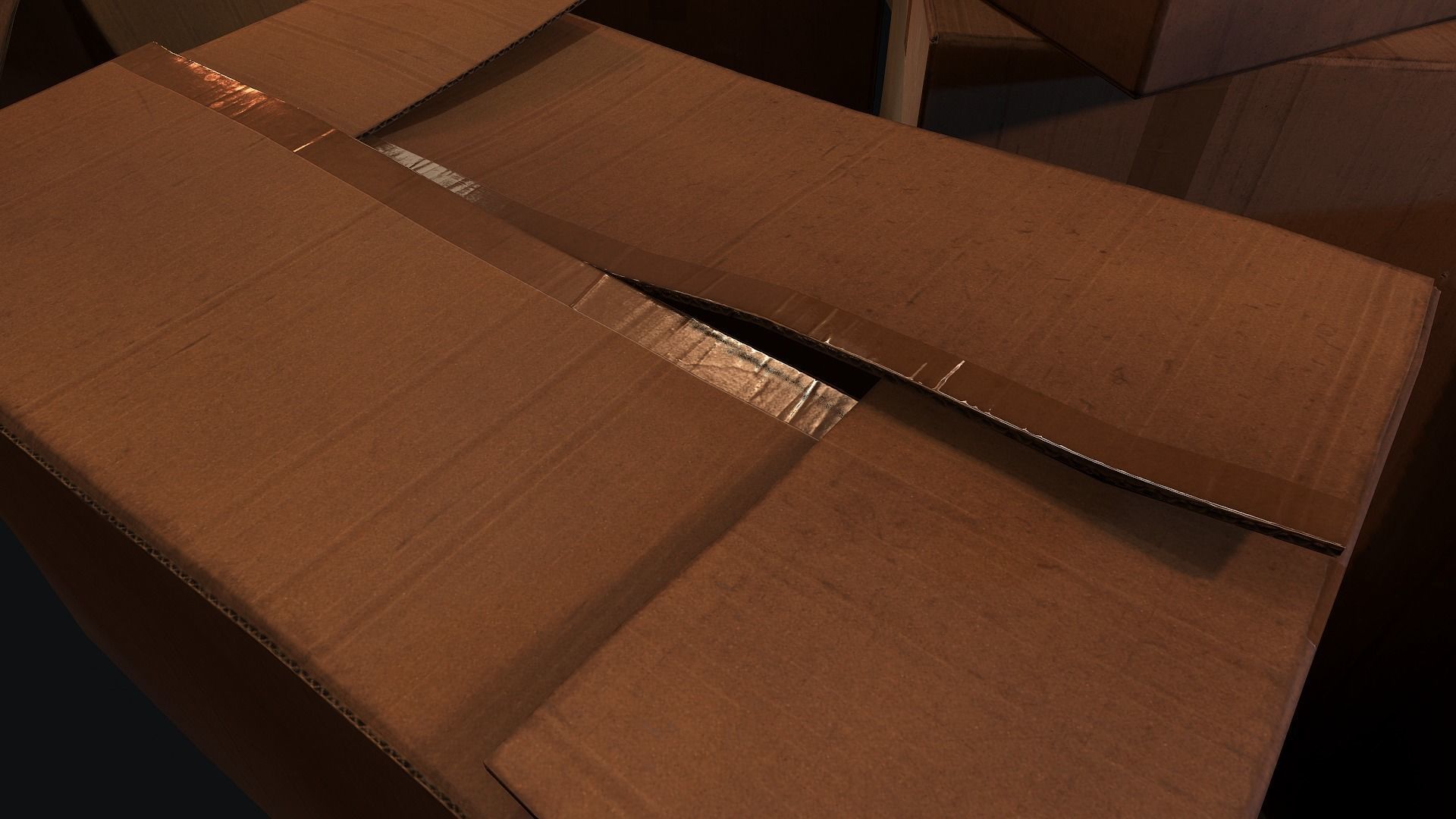 Cardboard Boxes Low-poly 3D model_7