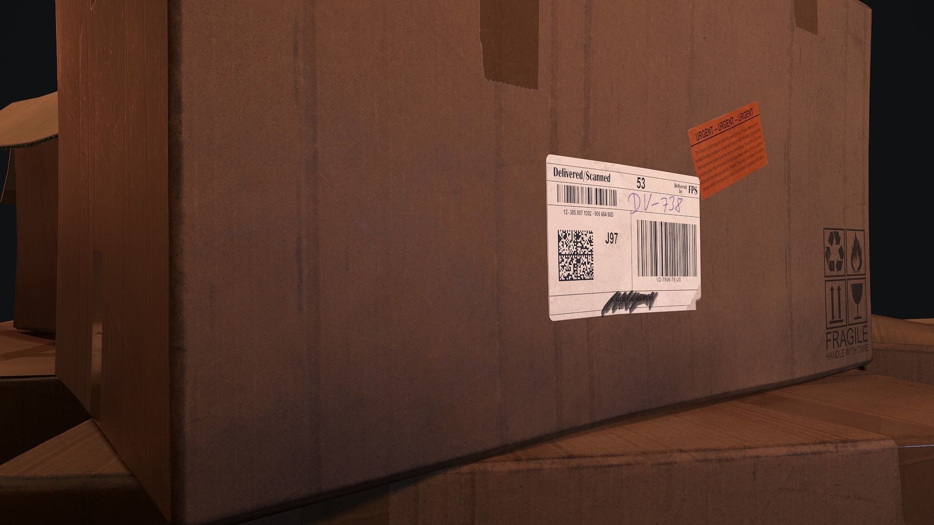 Cardboard Boxes Low-poly 3D model_9