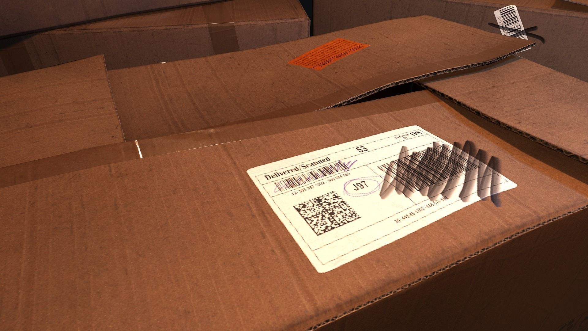 Cardboard Boxes Low-poly 3D model_6