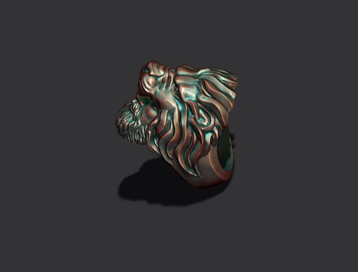 Man Lion ring 3D print model_3