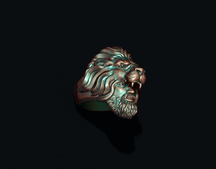 Man Lion ring 3D print model_8