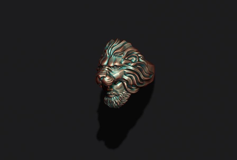 Man Lion ring 3D print model_1