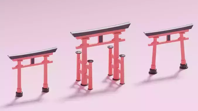 Cartoon Japanese Torii Gate