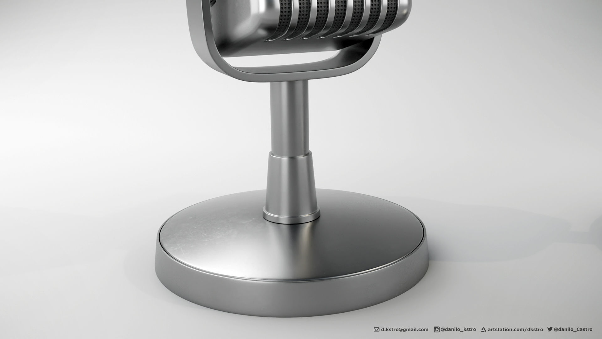 Microphone with a 50s aesthetic - 2k Textures  3D model_2