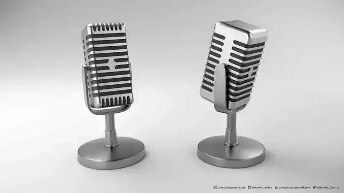 Microphone with a 50s aesthetic - 2k Textures 