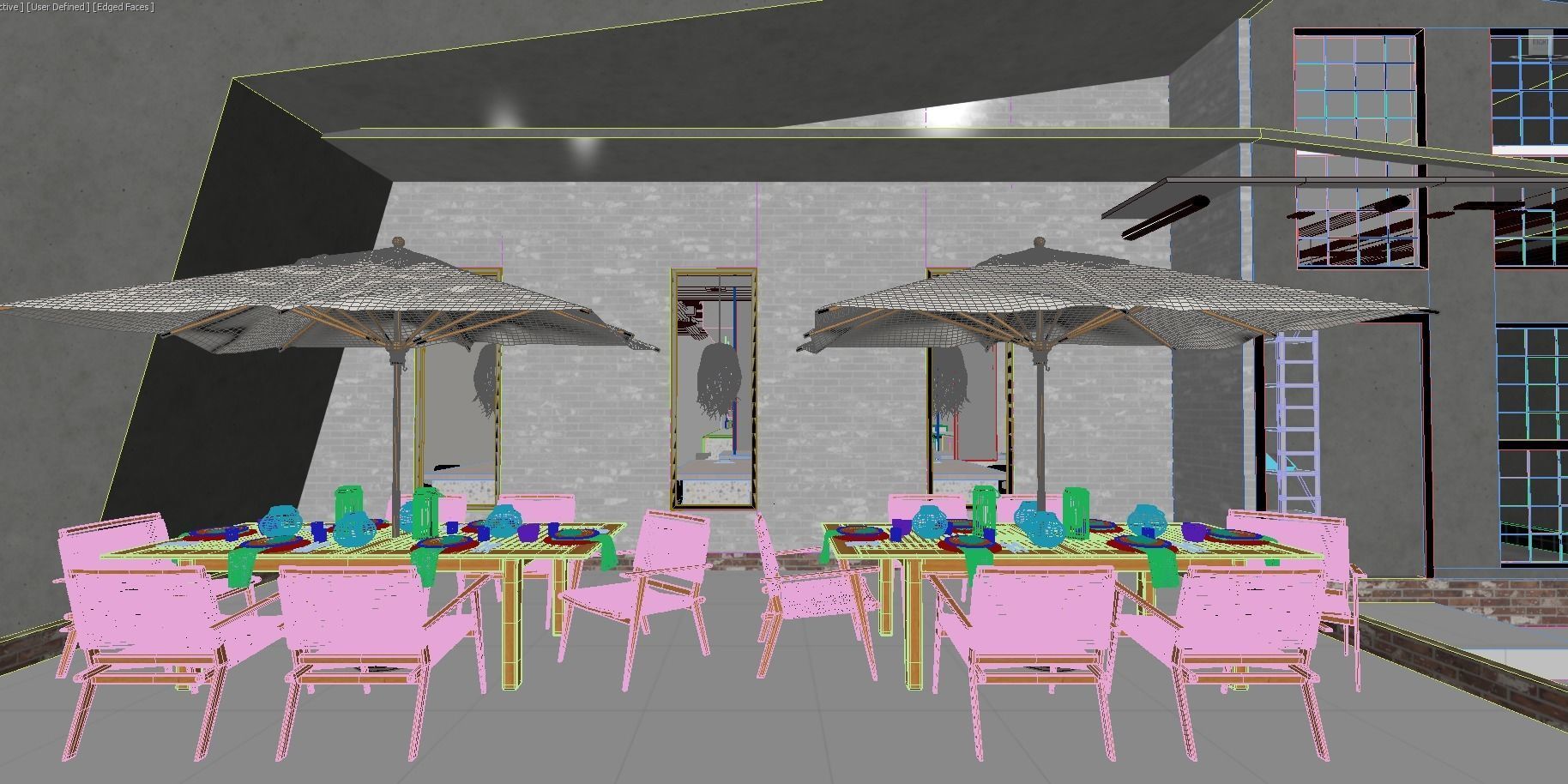 The Coffee G industrial cafe interior design 3D model_5