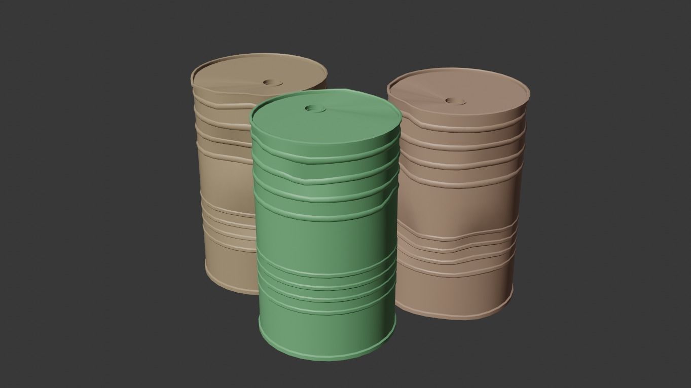 rusted barrel Low-poly 3D model_10