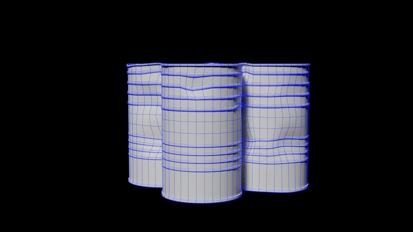 rusted barrel Low-poly 3D model_3