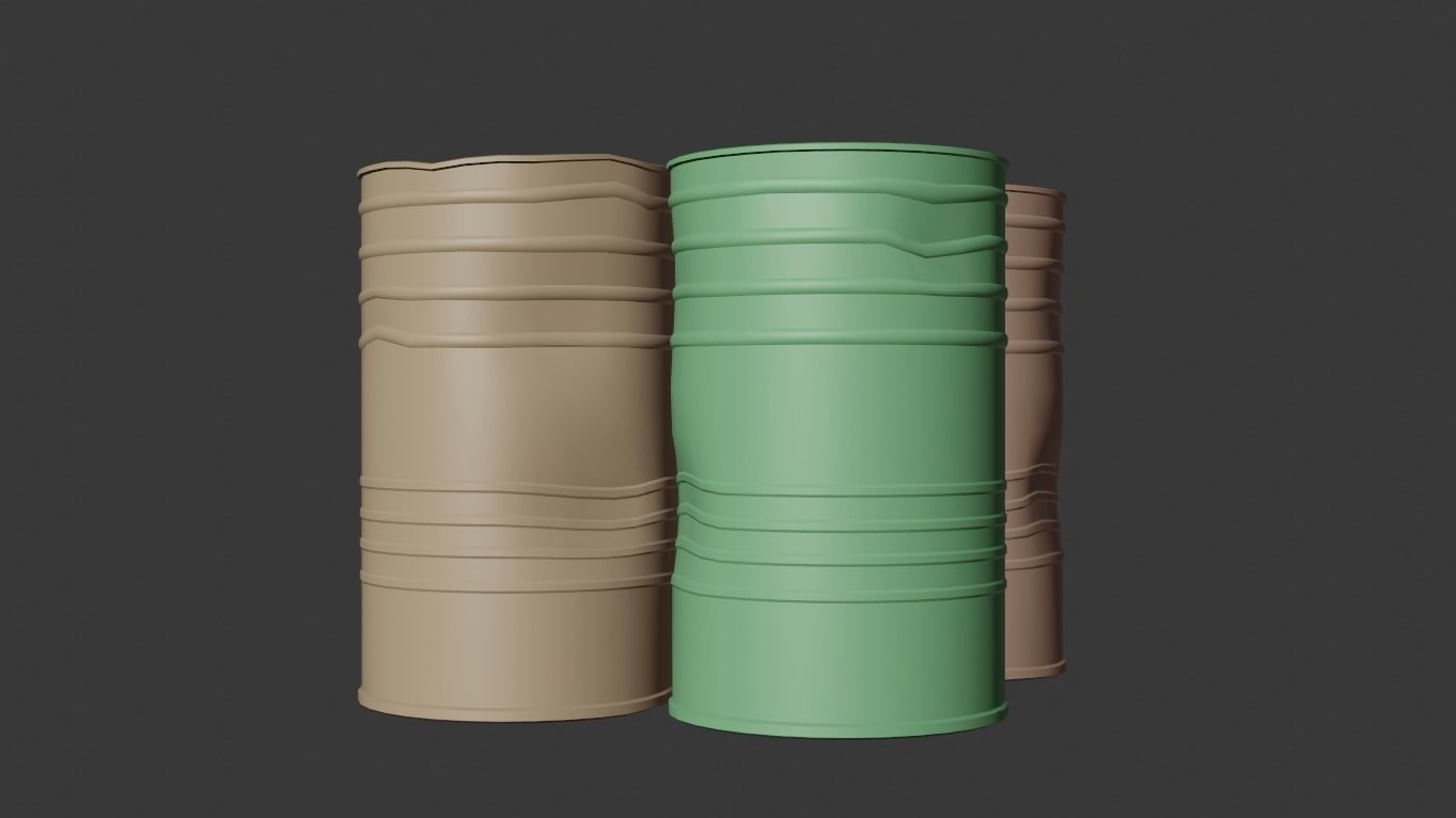 rusted barrel Low-poly 3D model_11