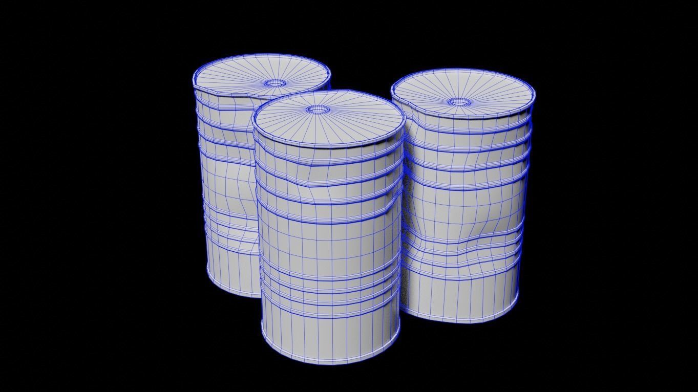 rusted barrel Low-poly 3D model_4