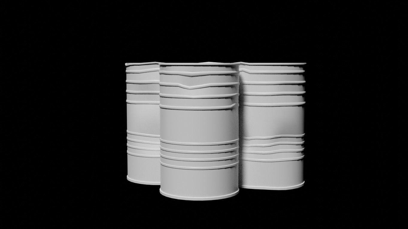 rusted barrel Low-poly 3D model_6