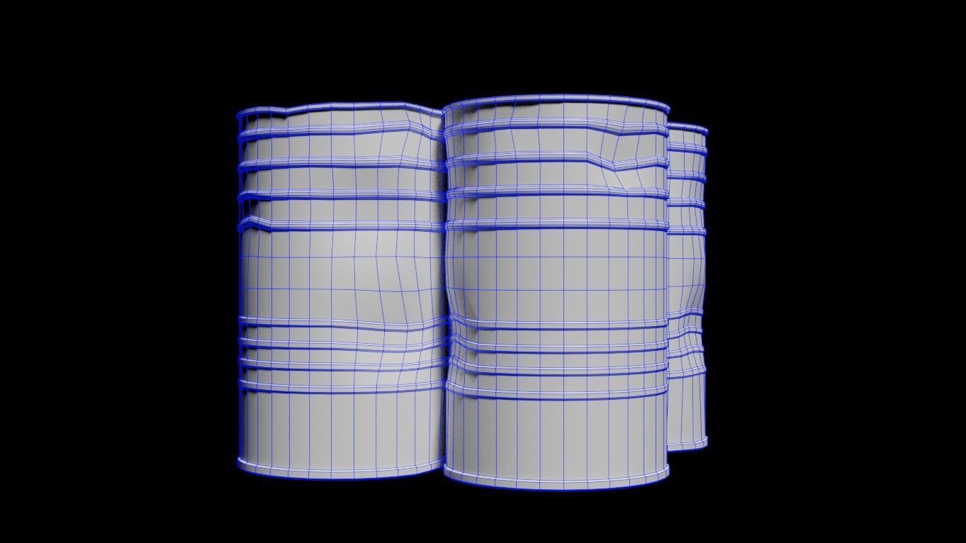 rusted barrel Low-poly 3D model_5