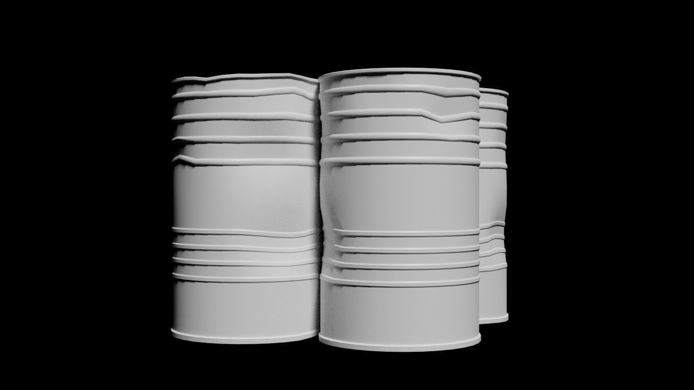 rusted barrel Low-poly 3D model_8