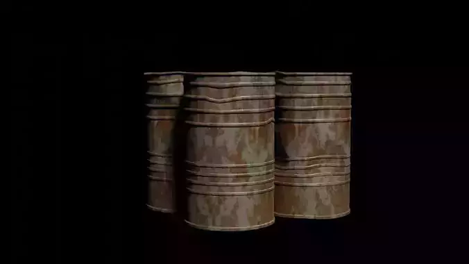 rusted barrel Low-poly 3D model