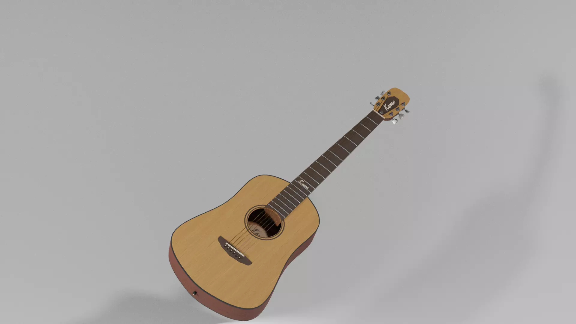 Acoustic guitar Free 3D model