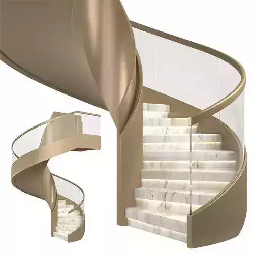Spiral staircase 04 3D model