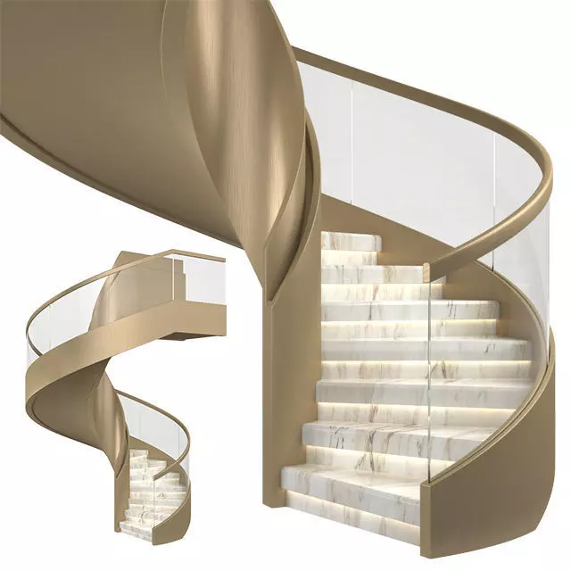 Spiral staircase 04 3D model_0