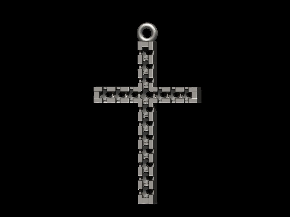 Cross Pendant 15 stl 3D print model_1