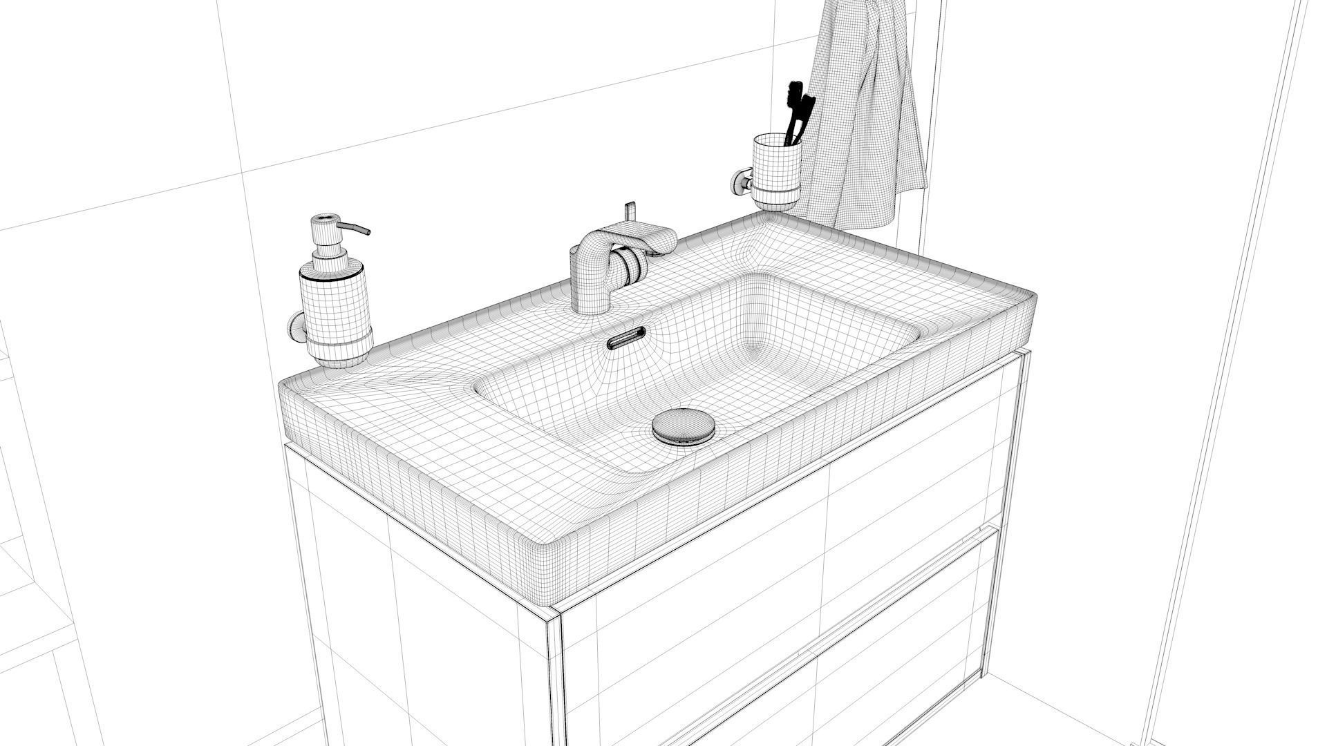 Bathroom 11 Low-poly 3D model_13