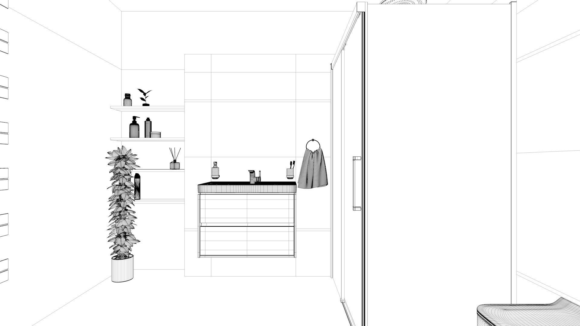 Bathroom 11 Low-poly 3D model_8