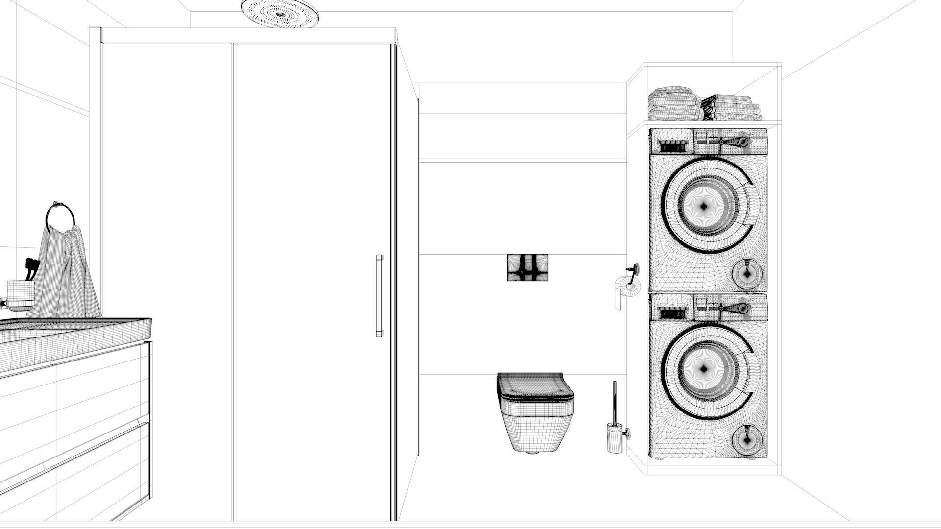 Bathroom 11 Low-poly 3D model_9