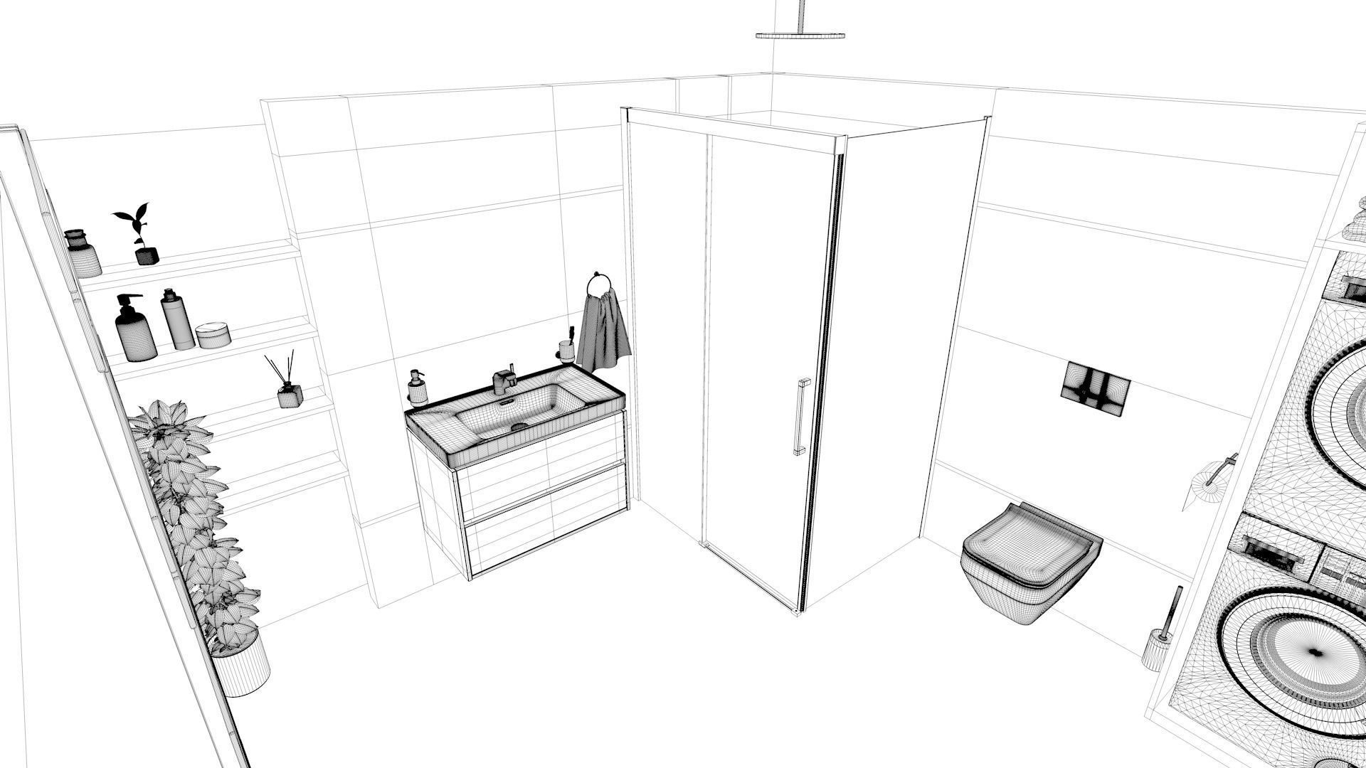 Bathroom 11 Low-poly 3D model_12