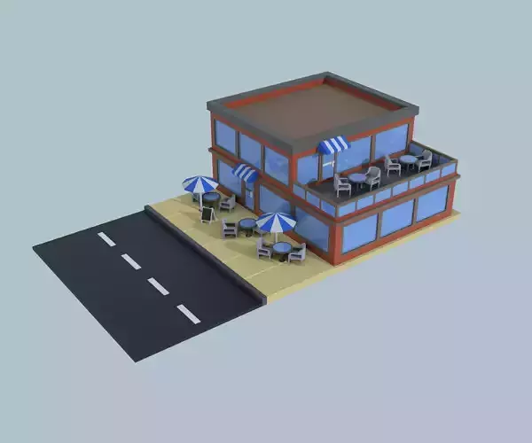 Small coffee house LowPoly