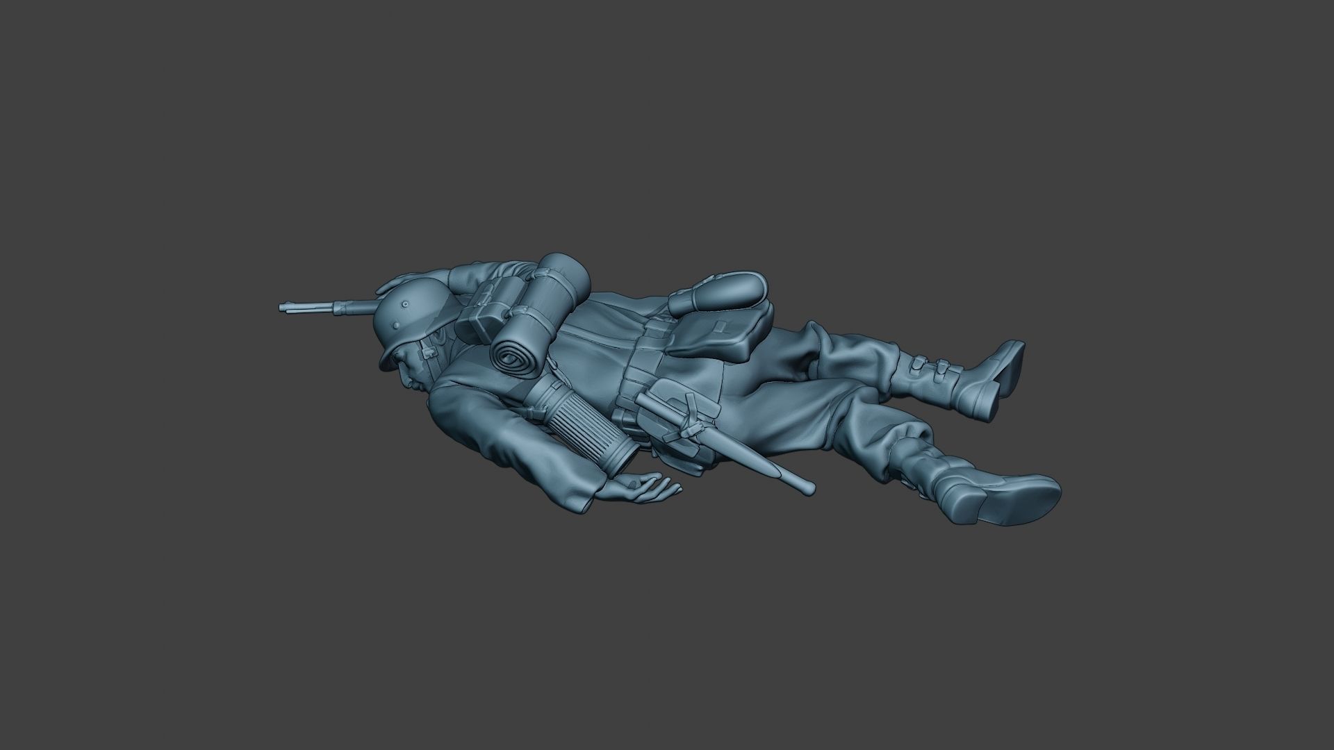 German soldier ww2 Killed2 G6 3D print model_4