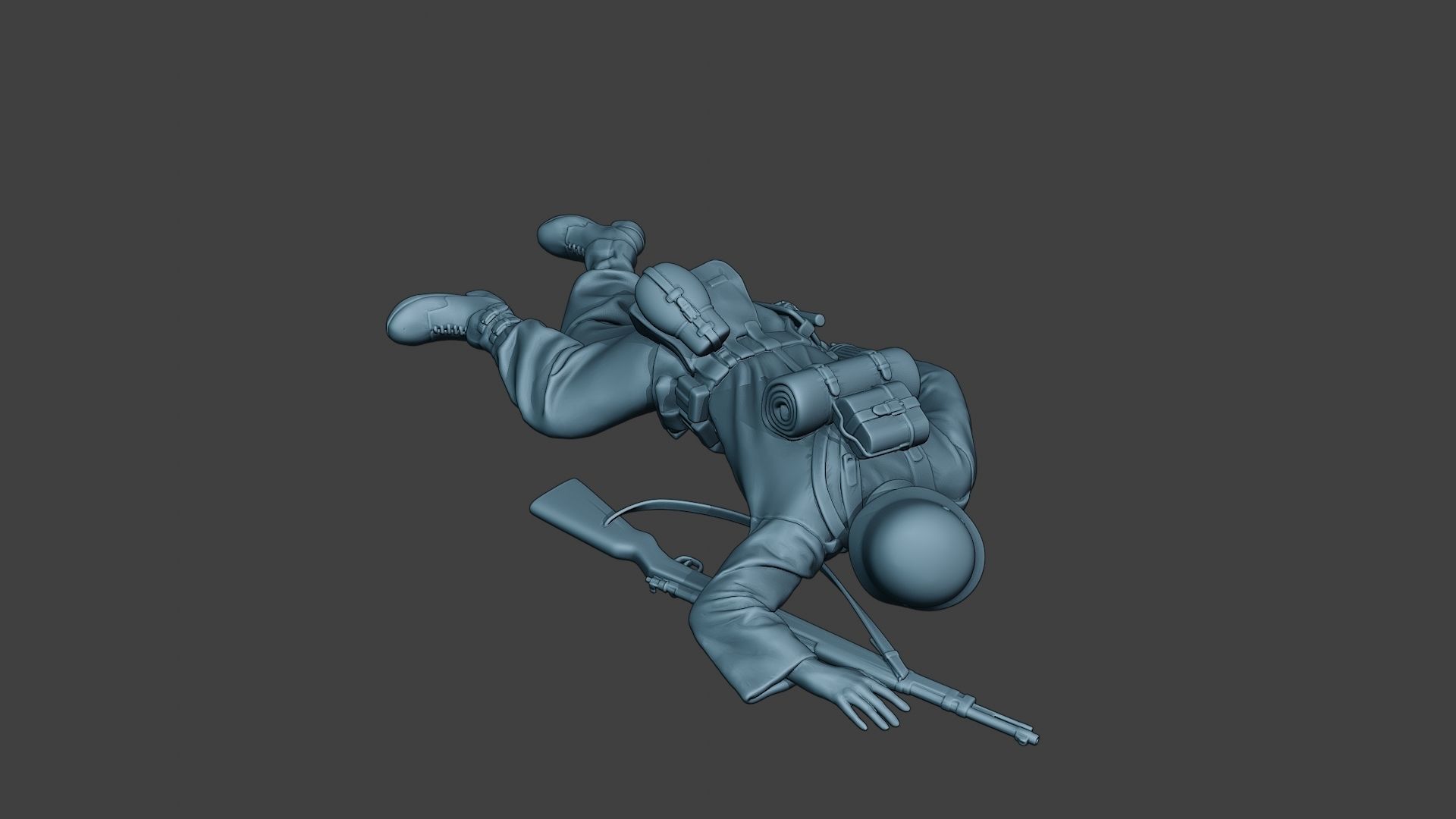 German soldier ww2 Killed2 G6 3D print model_10