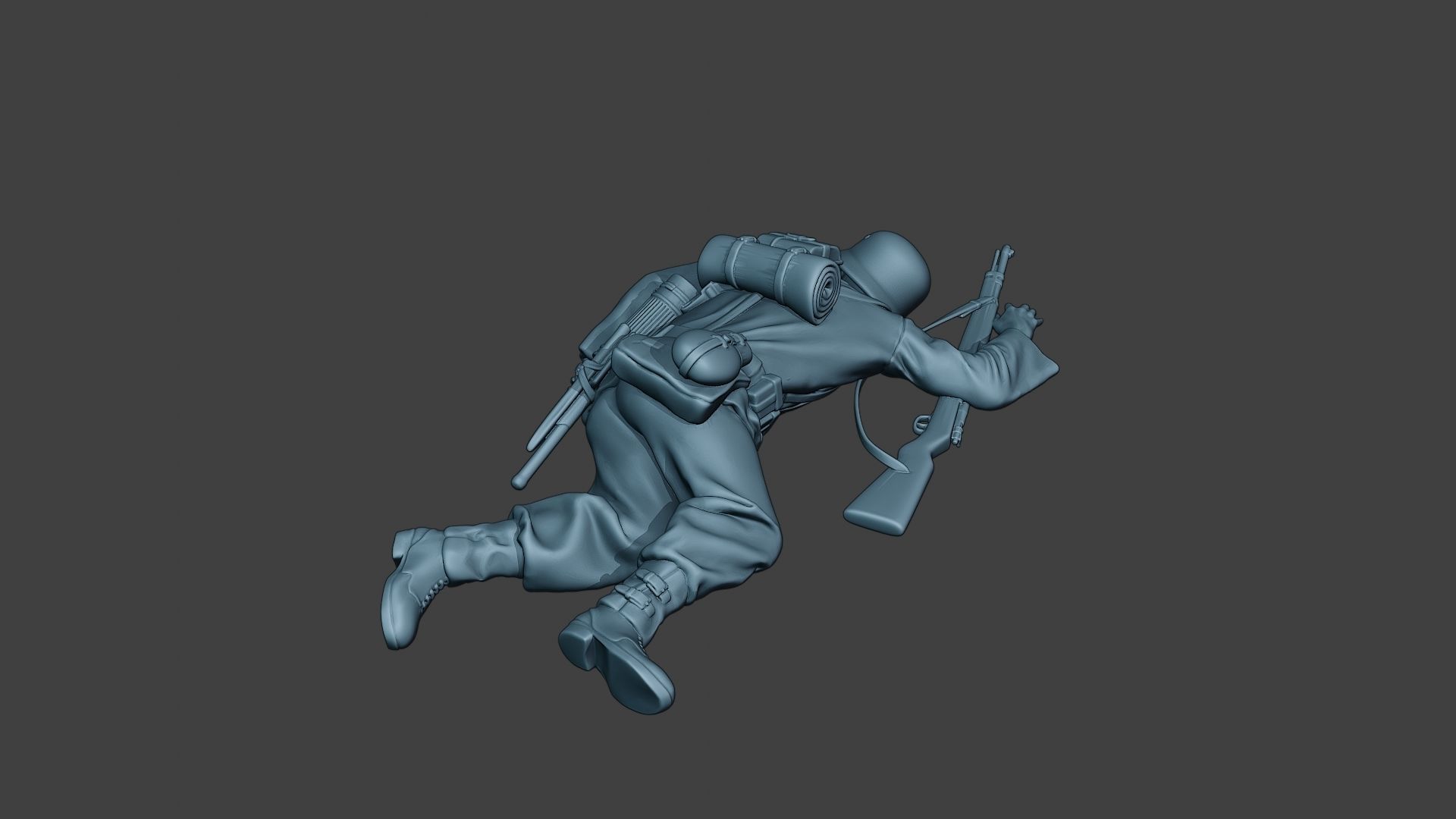 German soldier ww2 Killed2 G6 3D print model_7