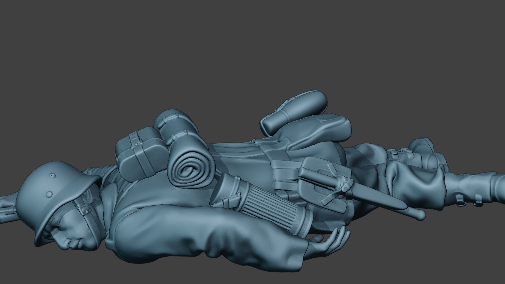 German soldier ww2 Killed2 G6 3D print model_16