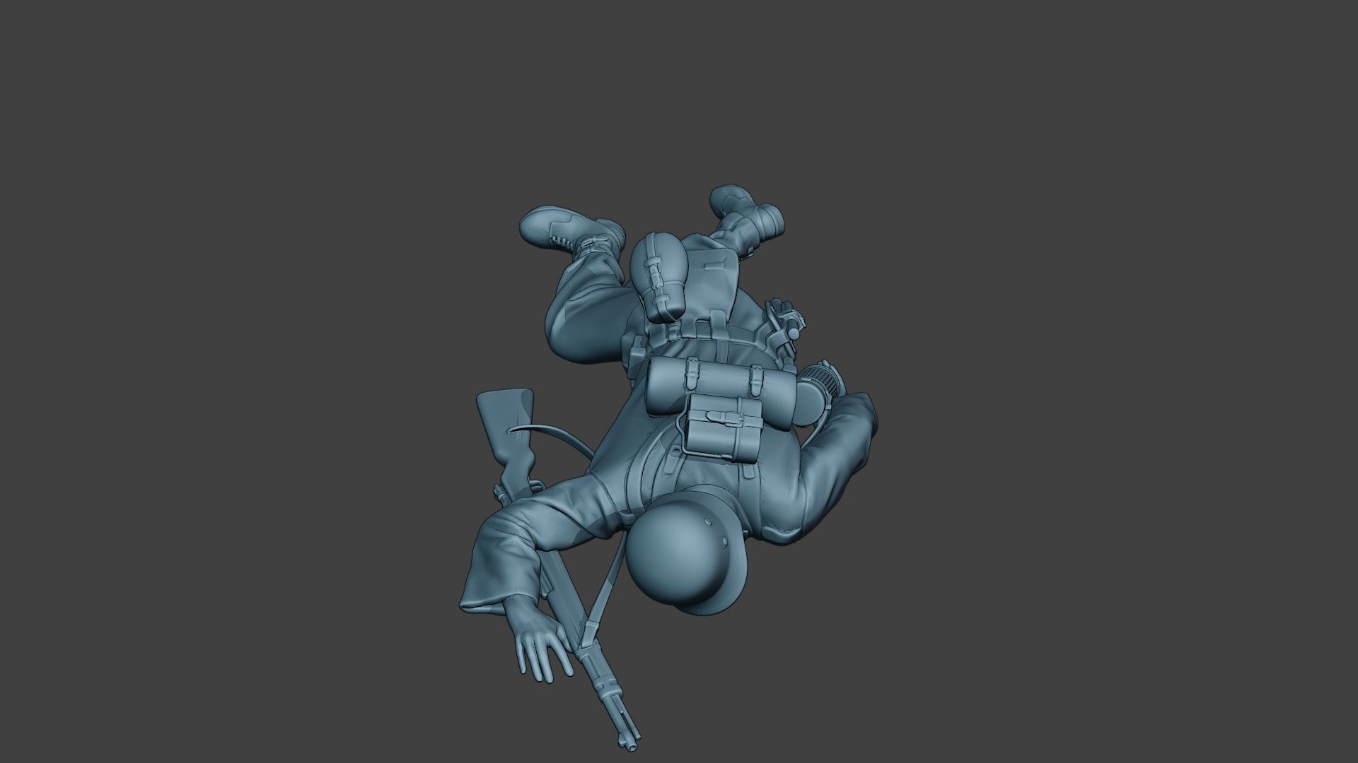 German soldier ww2 Killed2 G6 3D print model_1