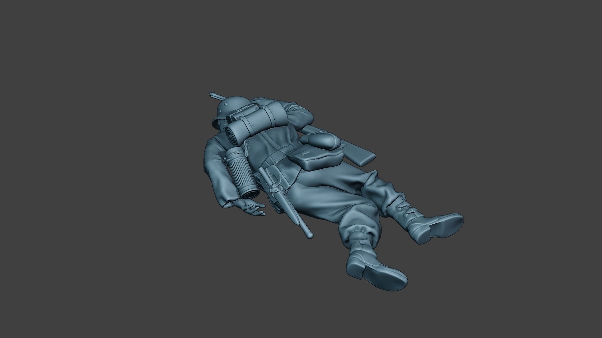 German soldier ww2 Killed2 G6 3D print model_5