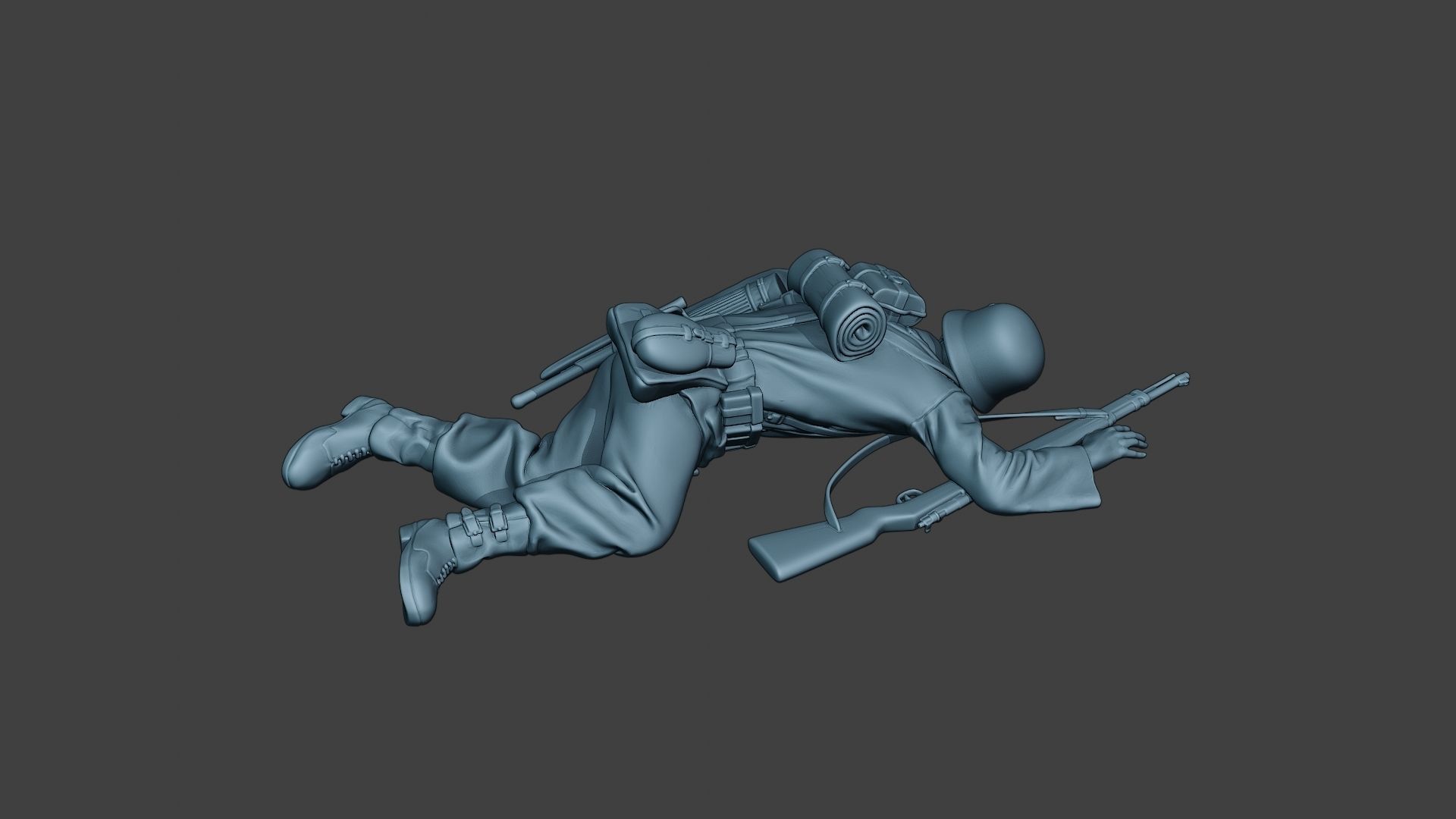 German soldier ww2 Killed2 G6 3D print model_8