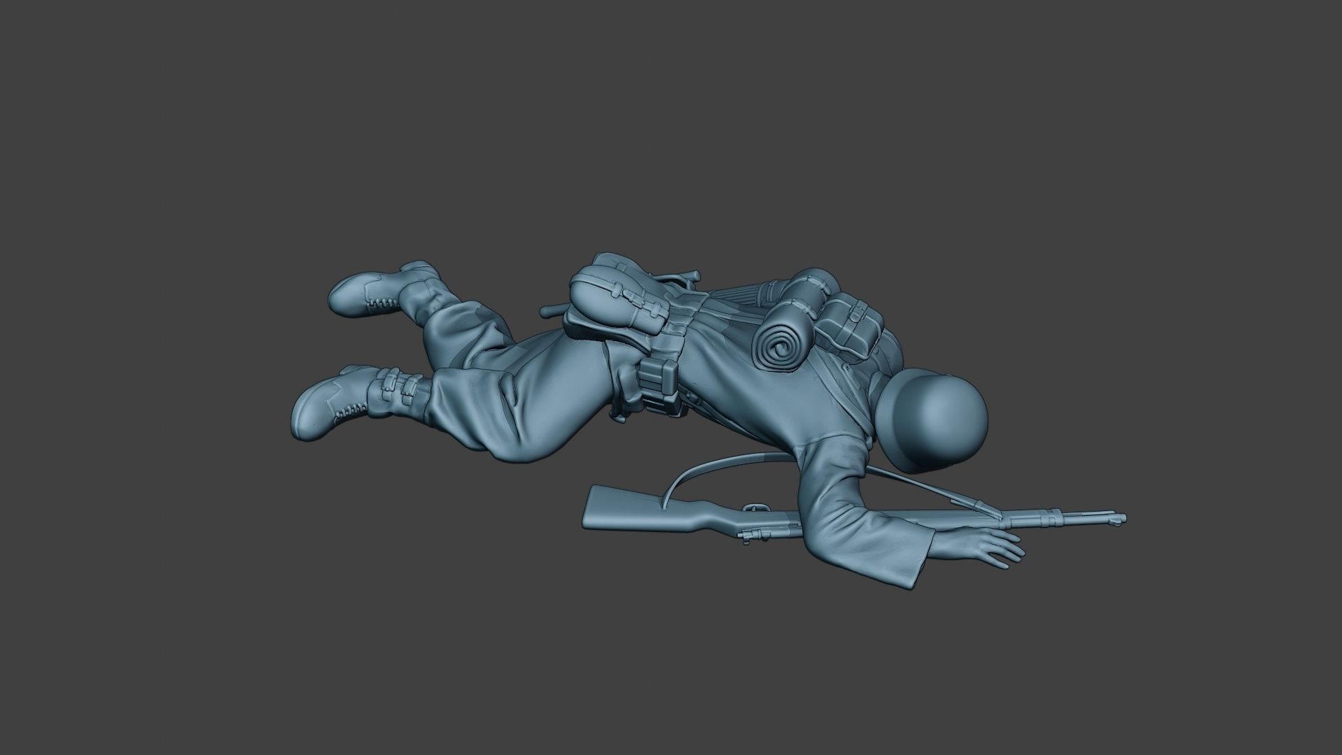 German soldier ww2 Killed2 G6 3D print model_9