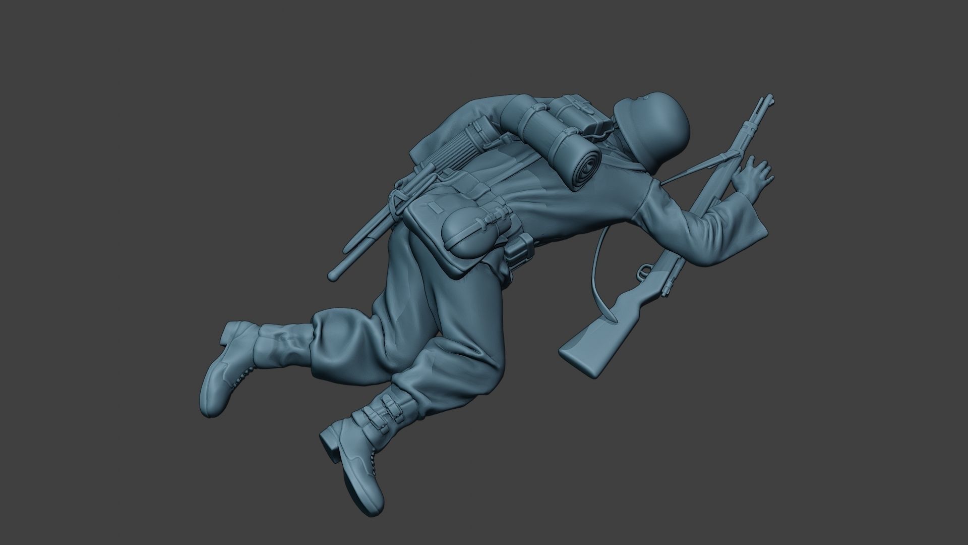 German soldier ww2 Killed2 G6 3D print model_21