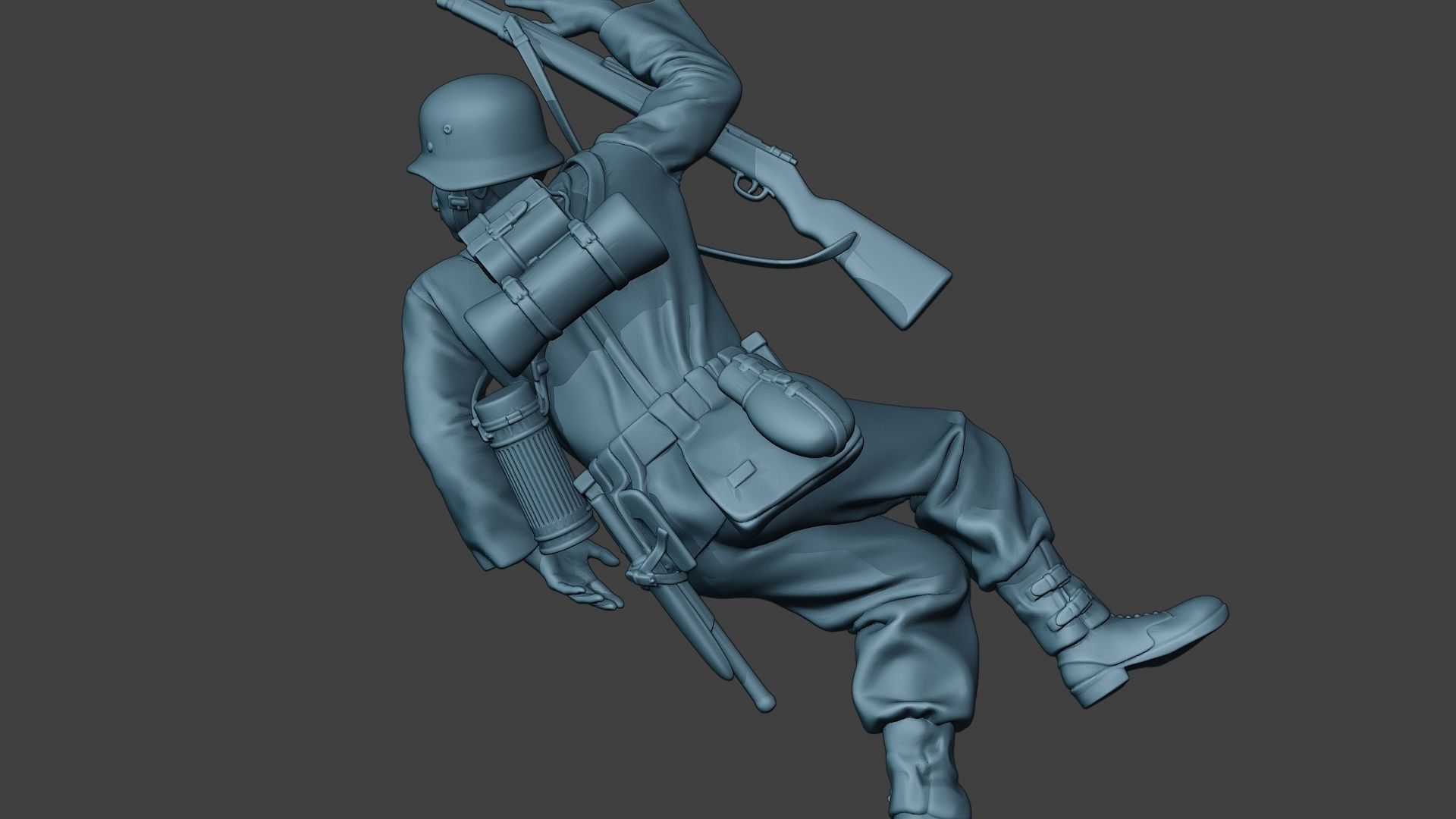 German soldier ww2 Killed2 G6 3D print model_15