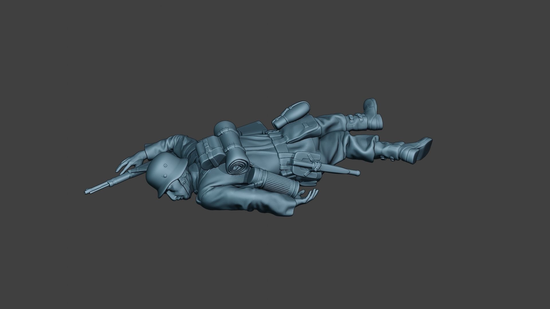 German soldier ww2 Killed2 G6 3D print model_3