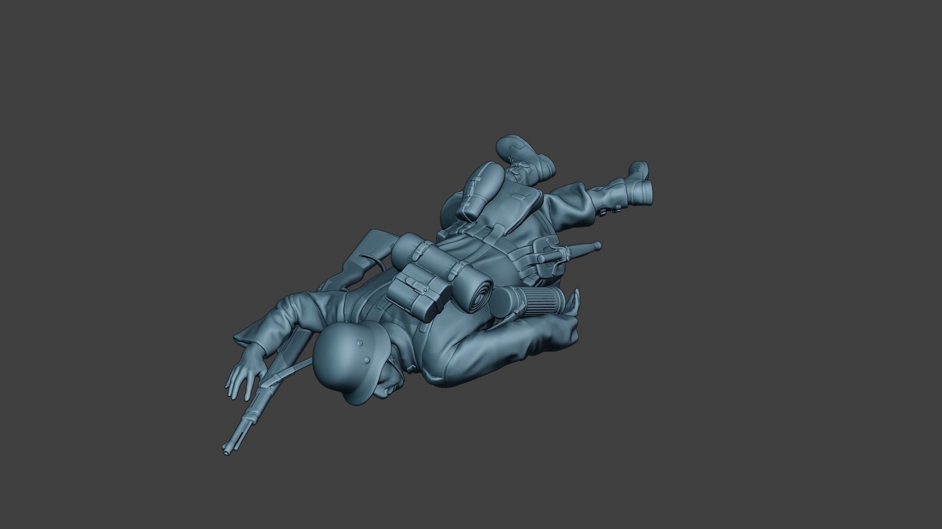 German soldier ww2 Killed2 G6 3D print model_2