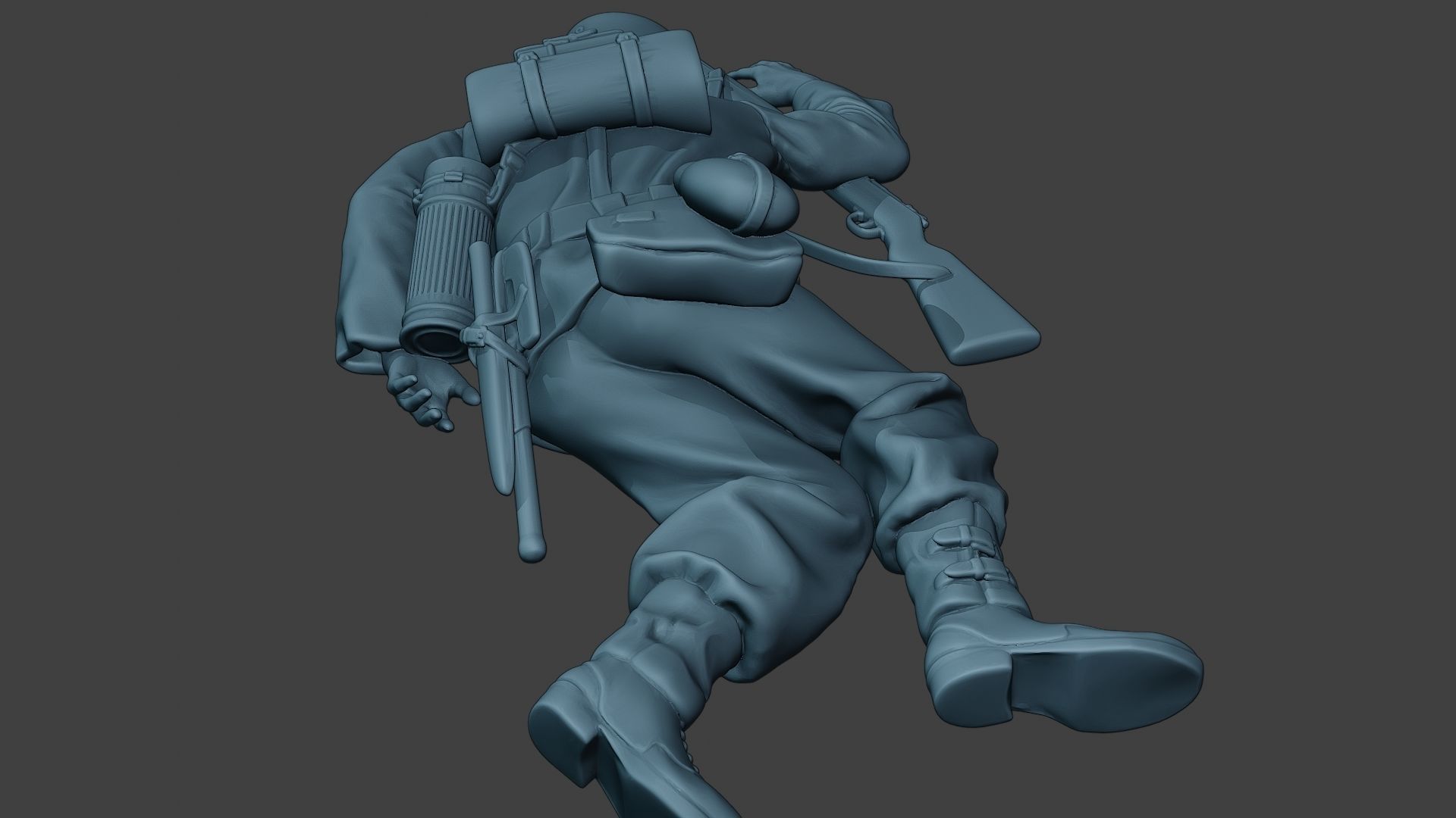 German soldier ww2 Killed2 G6 3D print model_20