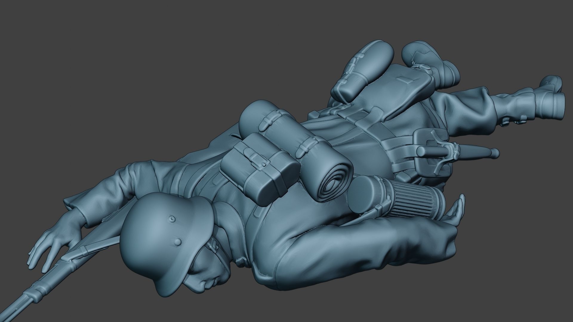 German soldier ww2 Killed2 G6 3D print model_17